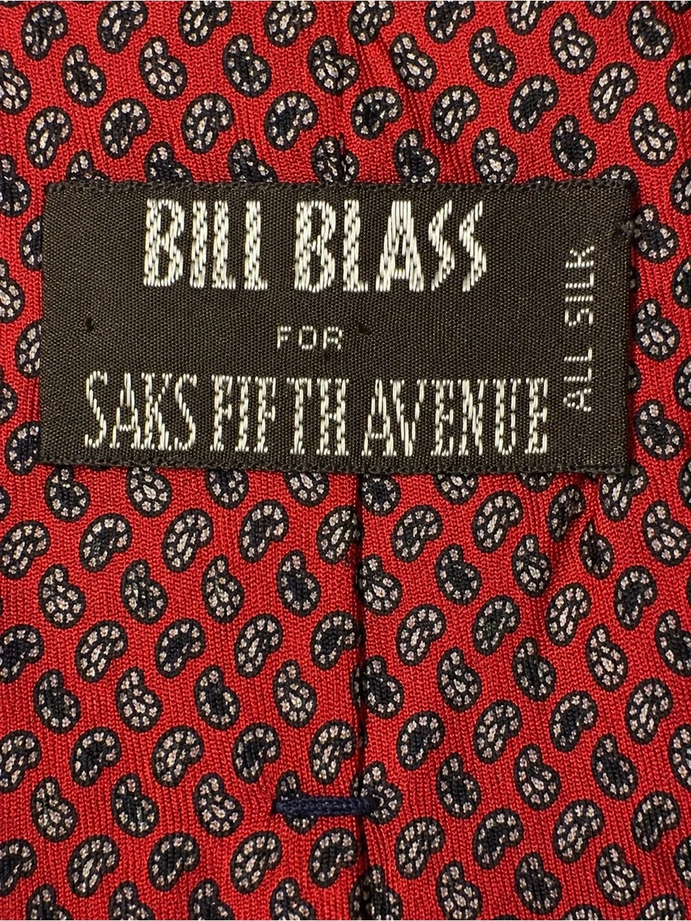 Vintage Bill Blass for Saks Fifth Avenue Classic Red Patterned Men's Tie